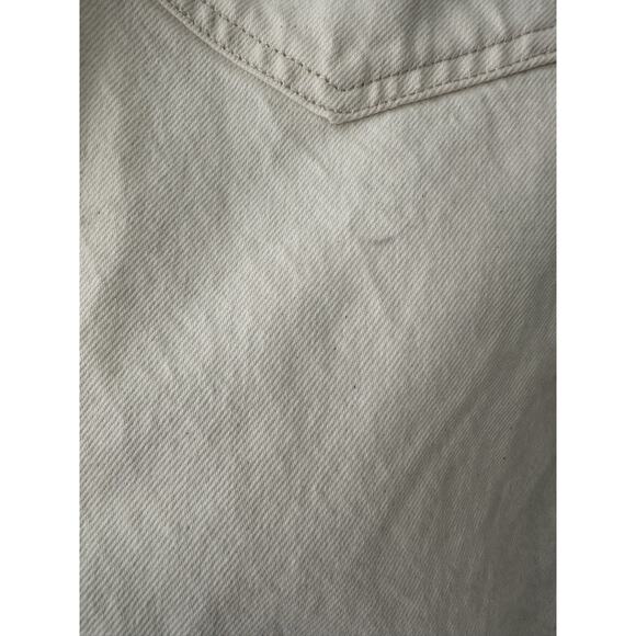 Mango MNG Women's Small Ivory Maxi Denim Jean Front Slit Skirt Cotton Boho - Picture 8 of 12